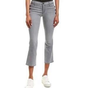 J Brand Zion Resonnance Gray Crop Bootcut Jeans Mid Rise Sailor Button 30